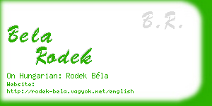 bela rodek business card