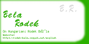 bela rodek business card